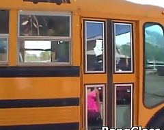 Bus bus serving-girl bonking teen bungler get hitched