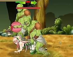 Princess Defender anime game gameplay   Hot cute legal age teenager princess anime having sex concerning orks monsters in gonzo ryona game