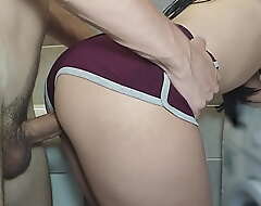 Abiding sex with stepsister more the toilet. I love her big ass more covetous shorts