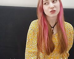 Casting Of A Pink-Haired Girl near Jeans - Hard Fuck near The Mouth