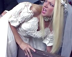 Blonde slut desires a last threesome before wedding