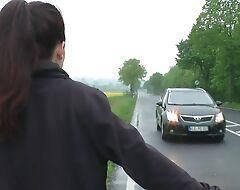 German drivers allows only sexy sluty girls to take the sit
