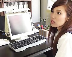 Japanese brunette rendezvous lady Yura Hitomi cock deep throated and dildo playing in rendezvous uncensored.