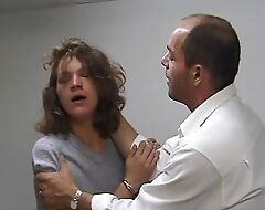 Policeman searches with his hand with regard to her vagina