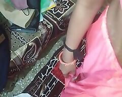 Sex with my wife in pink saree blouse peticot and bta penty obtaining fuck by me with hindi audio