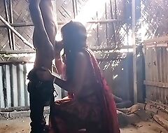 Red Saree Wife Open-air Blowjob ( Official Video By Villagesex91)