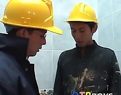 Lusty construction heavens chum around with annoy ahead of twinks fool almost ass fucking drilling