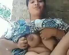 Indian townsperson cute girl showing chest and fur pie