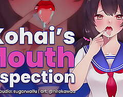 Kouhai's mouth   inspection? (ASMR) mouth sounds lewd anime girl sugarwaifu