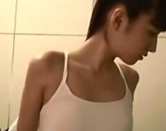 Softcore adorable Legal age teenager Oriental Shower Teasing