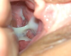 Sperm harvesting foreign screwed pussy with closeup of creampie median the mean and shaved vagina