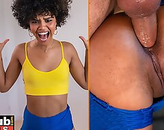 FAKEhub - Erotic young ebony babe gets pranked by her housemate at the having assfuck sex