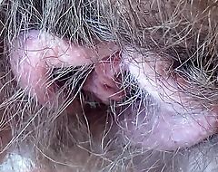 Hairy bush good-luck piece video pov closeup