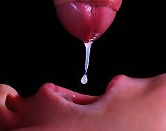CLOSE UP: BEST Milking Mouth be proper of your DICK! Sucking Cock ASMR, Tongue and Lips BLOWJOB Mimic CUM -XSanyAny