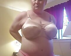 This Horny Granny Rides A Big Black Dildo And Oils Her Huge Tits