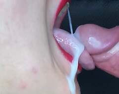CLOSE UP: BEST Milking Mouth for a FAN DICK! Sucking COCK!