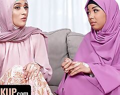 Hijab Wearing Step Sisters Malina Melendez and Aubry Babcock Fuck Their Step Brother - Hijab Hookup
