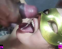 Married ungentlemanly showing her husband a cuckold as A he takes a horn plus the fit together takes a cum in her mouth