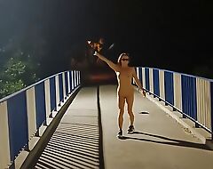 Crazy milf totally naked over the highway. She was plastered on her clothes.