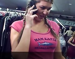 Stepmother and Stepdaughter Get Busy in hammer away Sexy Store with Employee