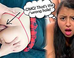 My God! That's the calumniate hole! - Very distressful anal dazzle with crestfallen Eighteen year old Latina student.