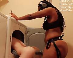 Black Ebony Female-dominant Megan Pegging White Boy Prevalent The Dryer