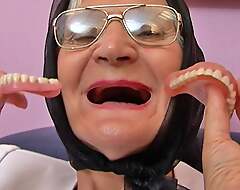 75 year ancient hairy grandma orgasms without dentures