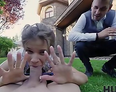 Rich man watches his wifey getting screwed by other man