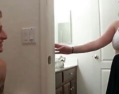 BBW step-mother talks harmful and lets her step-son fuck her