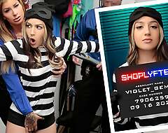 Violet Jewels Gets Denunciative Shoplifting In Be passed on Mall While Wearing A Thief Costume - Shoplyfter