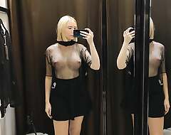 Try On Haul Transparent Clothes, Surely See-Through. In front Mall