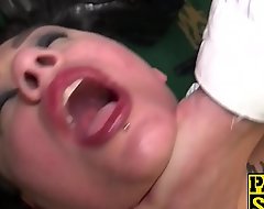 Goth chub Lily Brutal fed cum after rough cock insertion