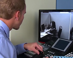 Dominate office cfnm babes cockriding in trinity with this lucky guy winning cumshot