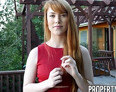 Sexy redhead unquestionable estate legate willing to do some licentious favors if euphoria helps her sell this house.