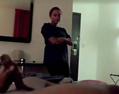 Hotel Maid Catches Him Jerking and Witnesses Him Cum