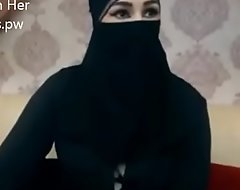 Indian Muslim comprehensive apropos hijab submit here talking exposed to web camera