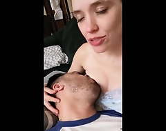 Fit together gets double orgasm from breastfeeding her husband!
