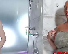 PORNSTARPLATINUM MILF Alura Jenson Creampied In The Shower