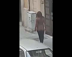 naked girl on the Italian street