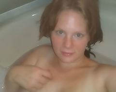 German BBW enjoys her Body almost the Bathtub! Pussy rub orgasm