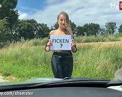 Blonde hitchhikes for sex and gets fucked unconnected with a stranger