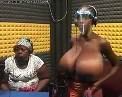 African mute showing say no to daughter's enormous tits