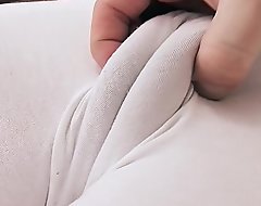 Chubby Nuisance Brunette Huge Cameltoe Pussy Working Out.