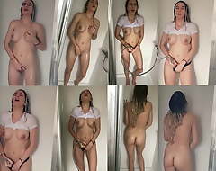Samantha Flair using the showerhead for its true purpose