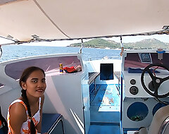 Rented a sailing-boat for a day together with had coitus on levelly with Asian teen Girlfriend