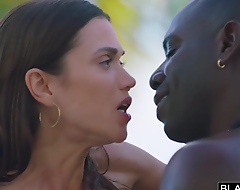 Fit brunette is having bi-racial sex on the coast to a handsome, black guy she likes