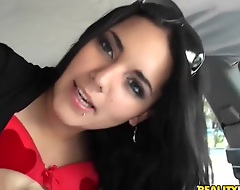 Constant and sexy latina Bubbles lets a sexy and really turned vulnerable baffle Cris Commando play with her large tits in the car painless well painless in his apartment, put to rout and bitting them.