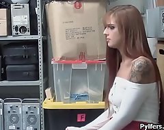Lovely redhead sneak-thief busted with respect to drag inflate bushwa