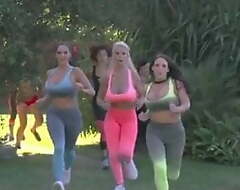 Tremendous boobs pornographic stars chasing that fat D after a jog