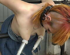 Pock-marked girl milked and drilled fro the garage